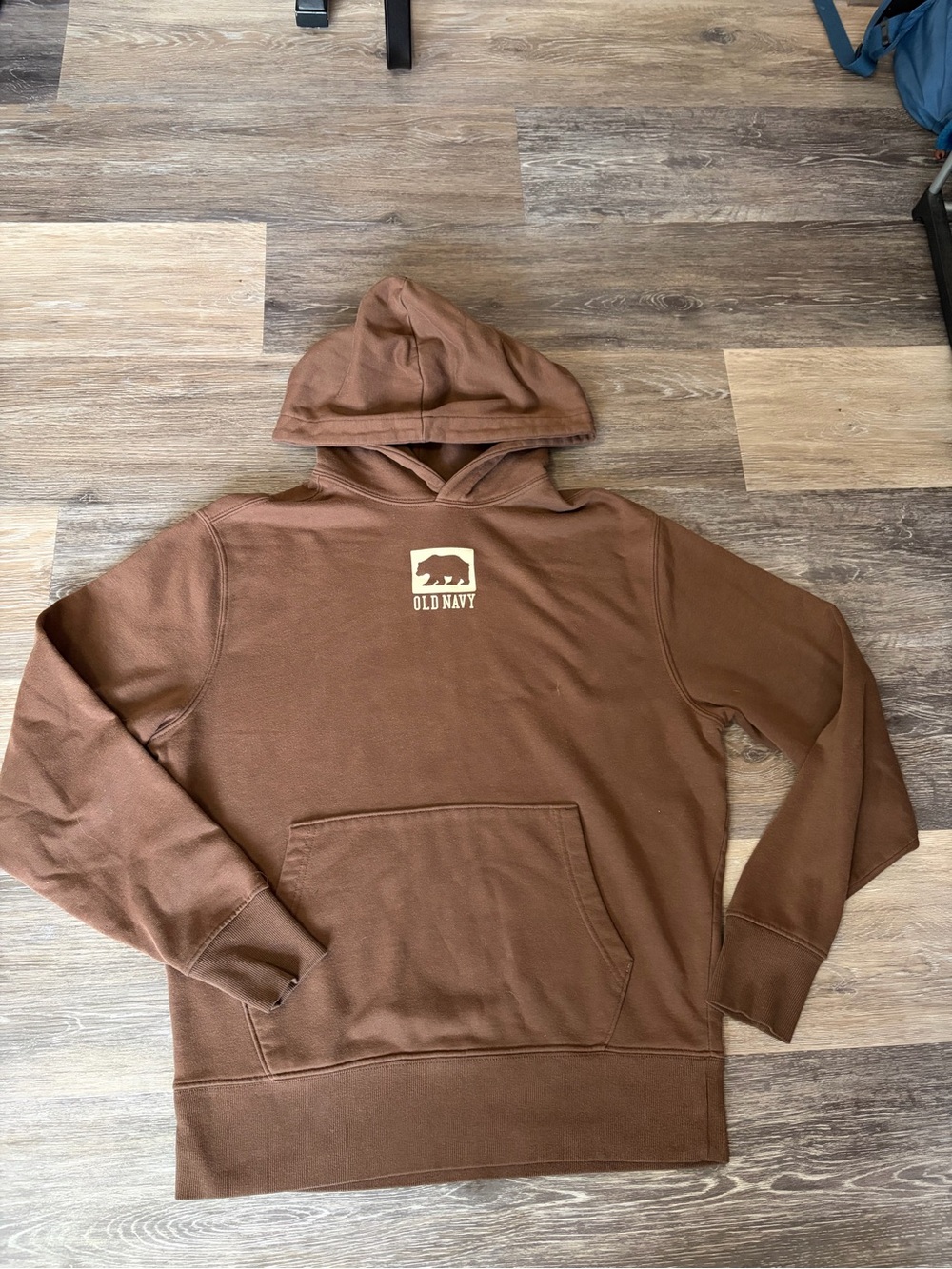 Old Navy Men's Brown Hoodie with Bear Logo